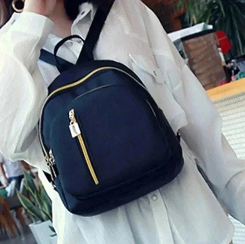 Gold black zipper handbag purse satchel backpack women's bag unisex crew men's f
